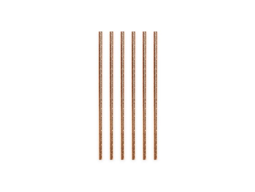 Papier-Spargel/Strohhalme Rosegold, 20 Stk.