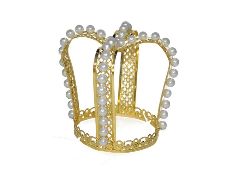 Kleine Goldene Krone Mit Perlen