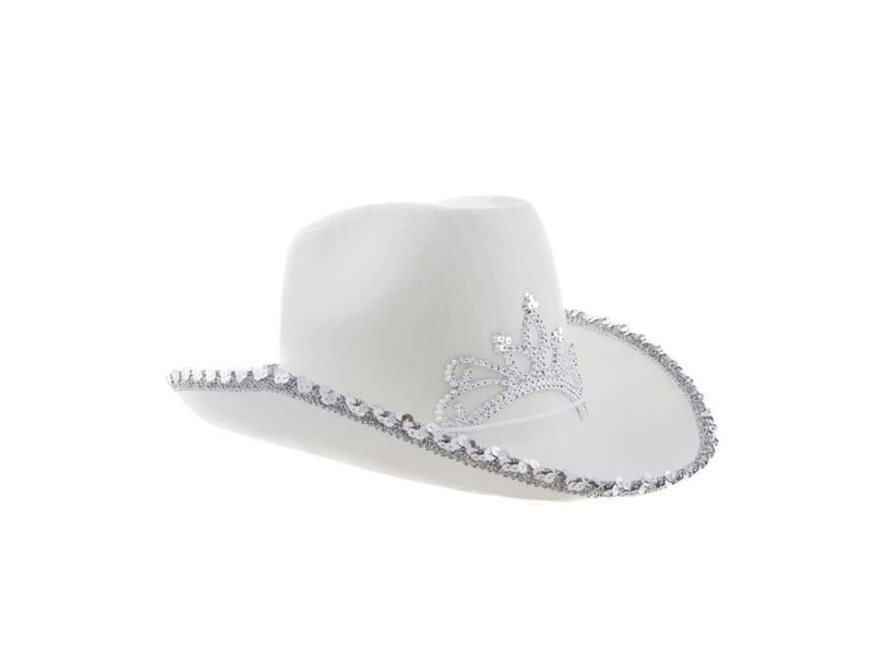 Weiße Cowboyhut Mit Diadem