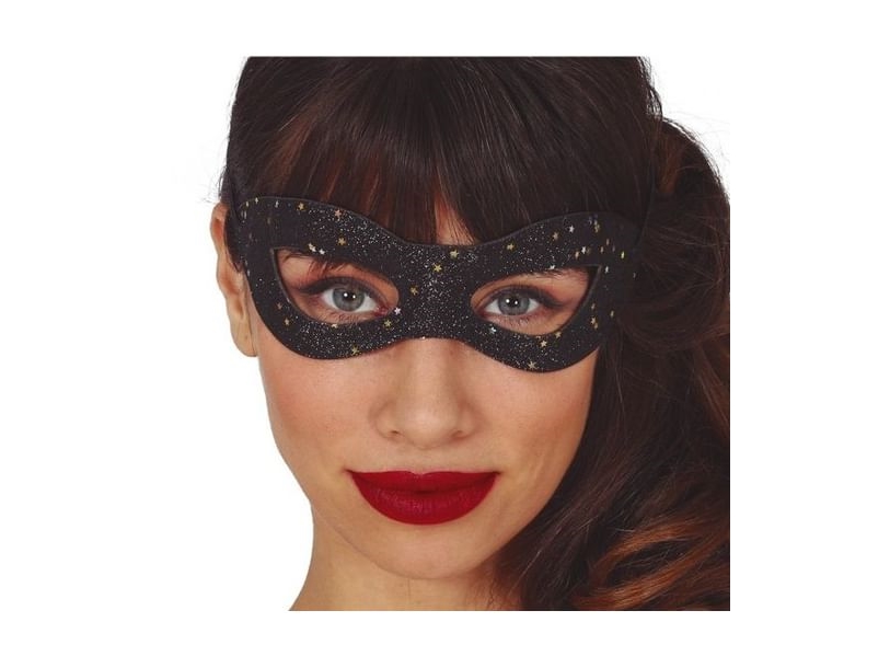 Schwarze Halbmaske Mit Sternen