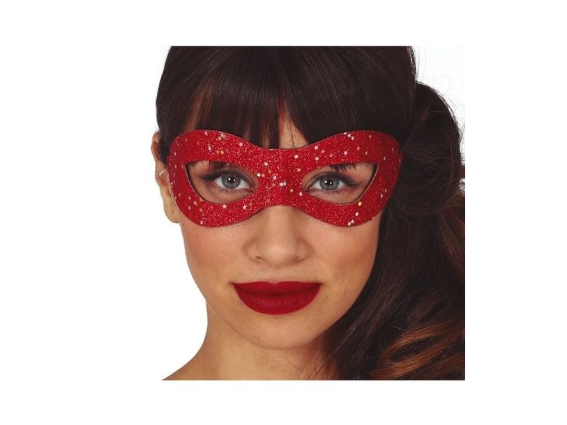 Rote Halbmaske Mit Sternen