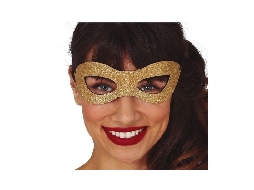 Goldene Halbmaske Mit Glitter