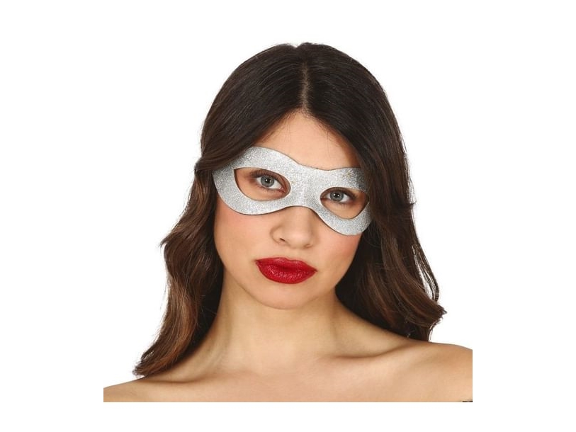 Silberne Halbmaske Mit Glimmer