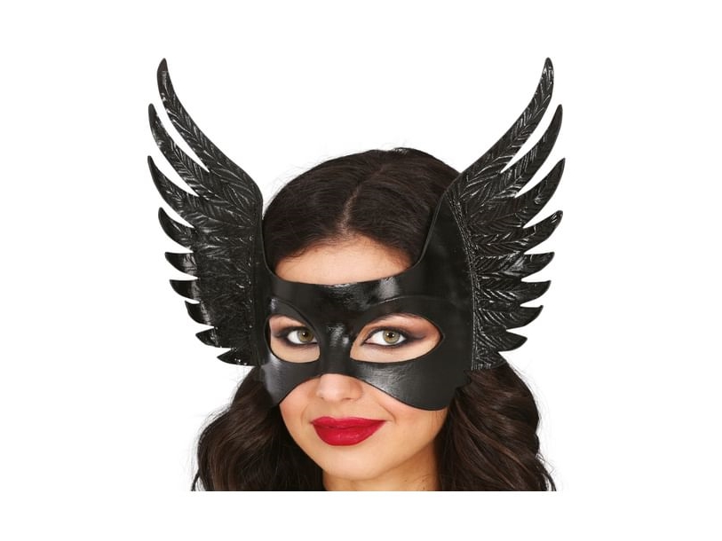 Schwarze Halbmaske Mit Flügeln
