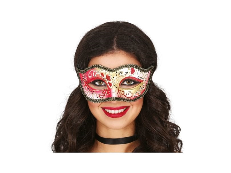 Rot-Goldene Halbmaske