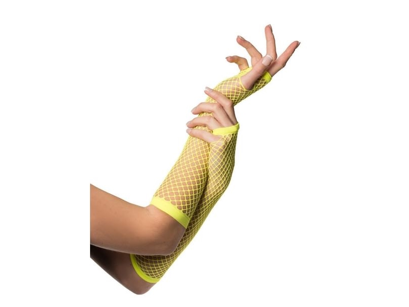Neongelbe Fingerlose Netzhandschuhe