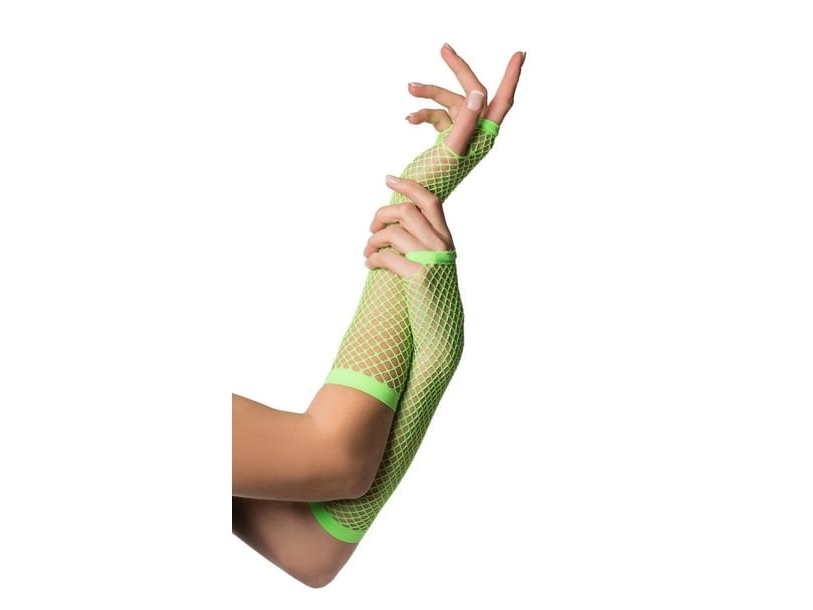 Neongrüne Fingerlose Netzhandschuhe