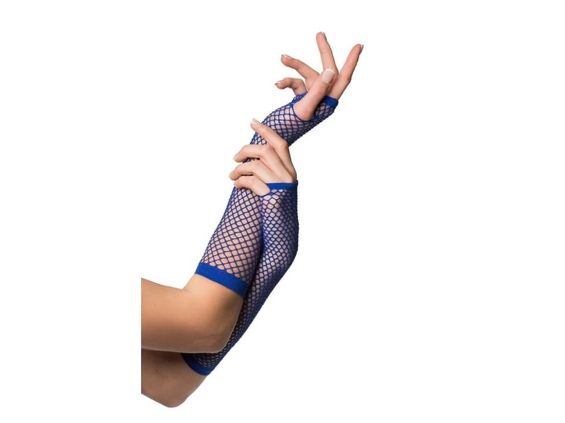 Blaue Fingerlose Netzhandschuhe