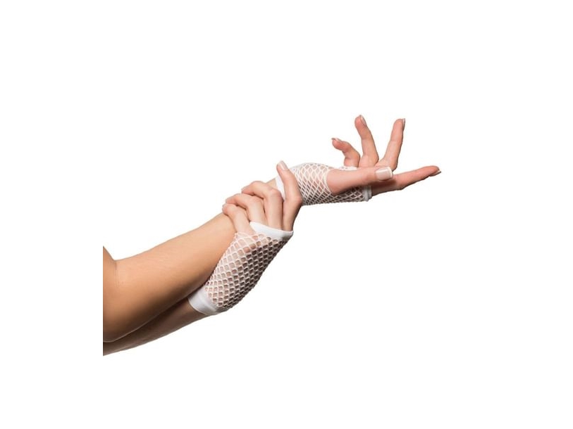 Weiße Kurze Netzhandschuhe