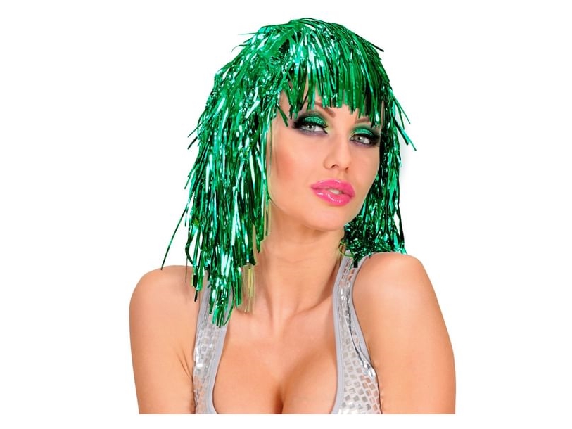 Grüne Folienperücke