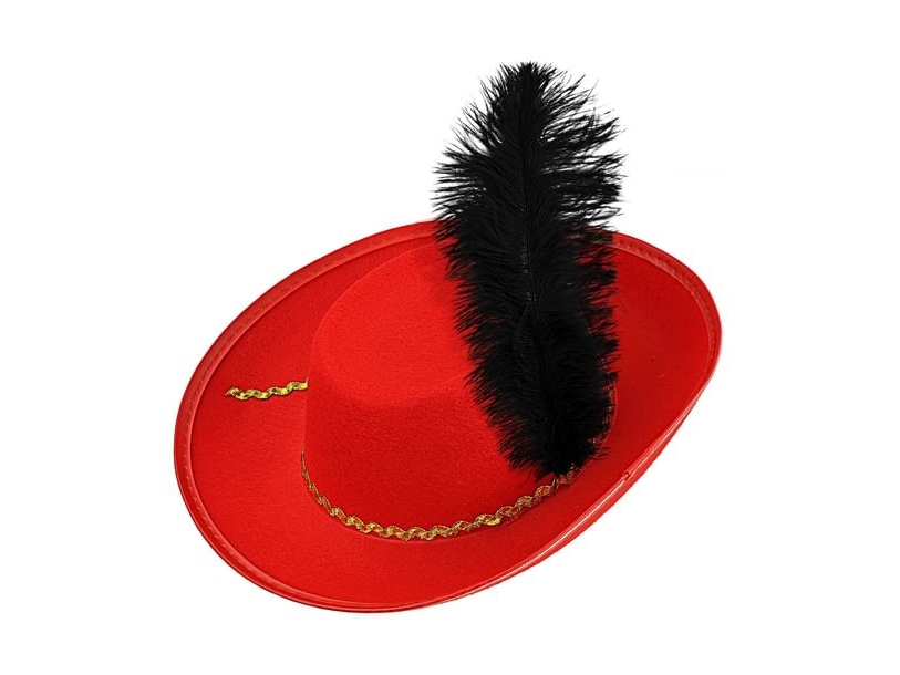 Roter Musketierhut Mit Federn