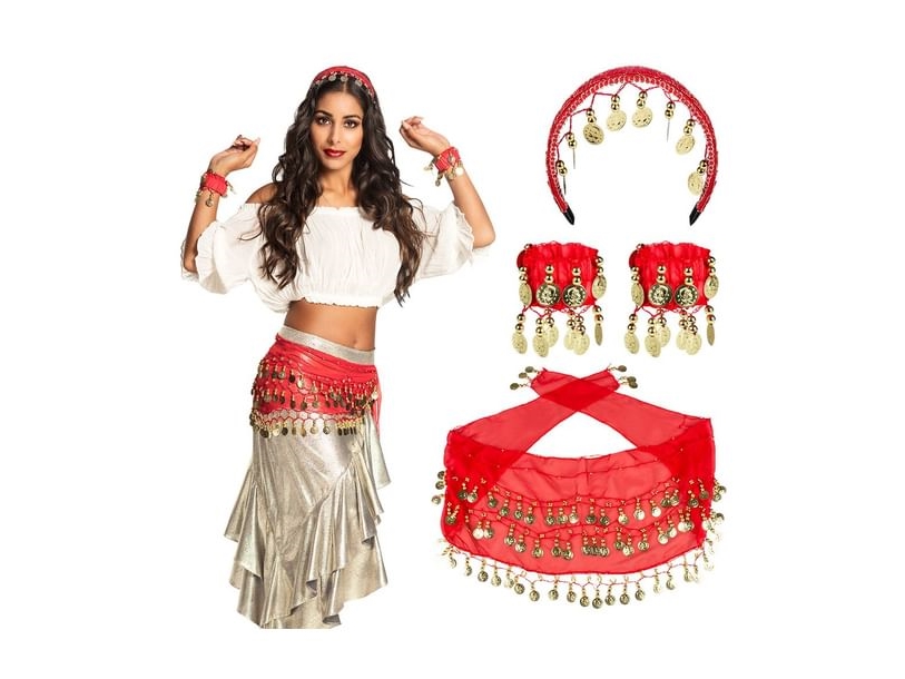 Punainen vatsatanssija setti