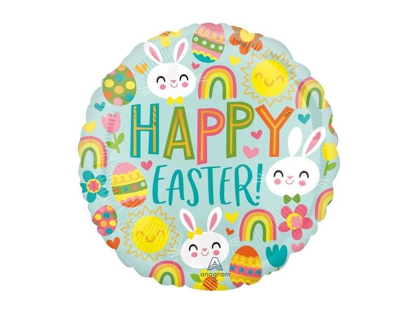 Folieballon Happy Easter, 43 Cm