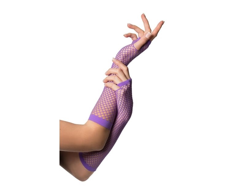 Lila Fingerlose Netzhandschuhe