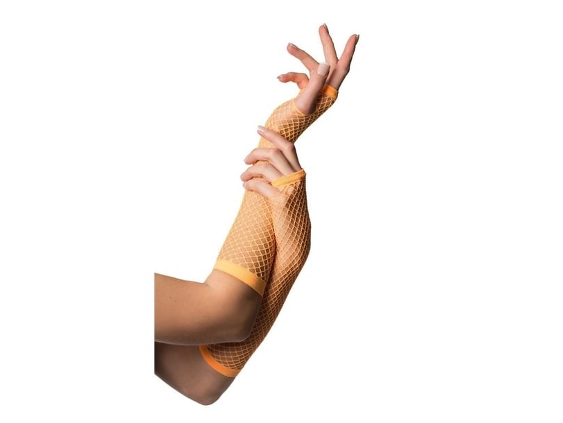 Neonorange Fingerlose Netzhandschuhe
