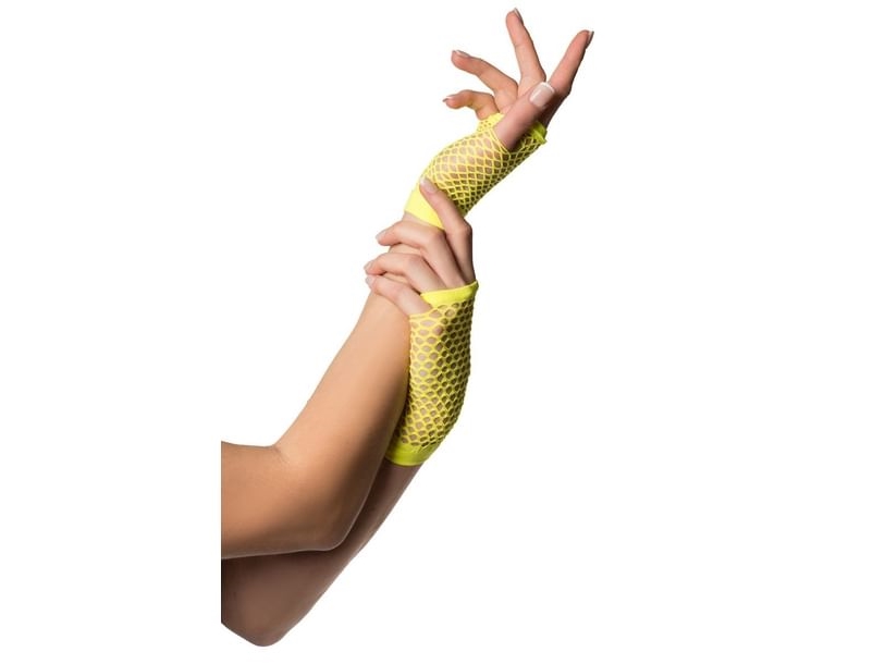Neongelbe Kurze Netzhandschuhe