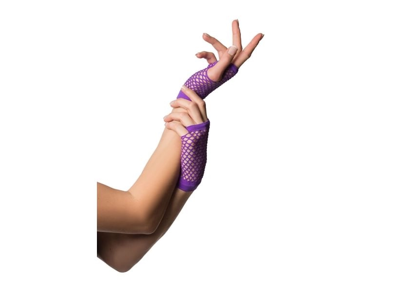 Lila Kurze Netzhandschuhe