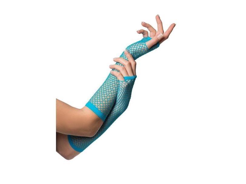 Türkise Fingerlose Netzhandschuhe