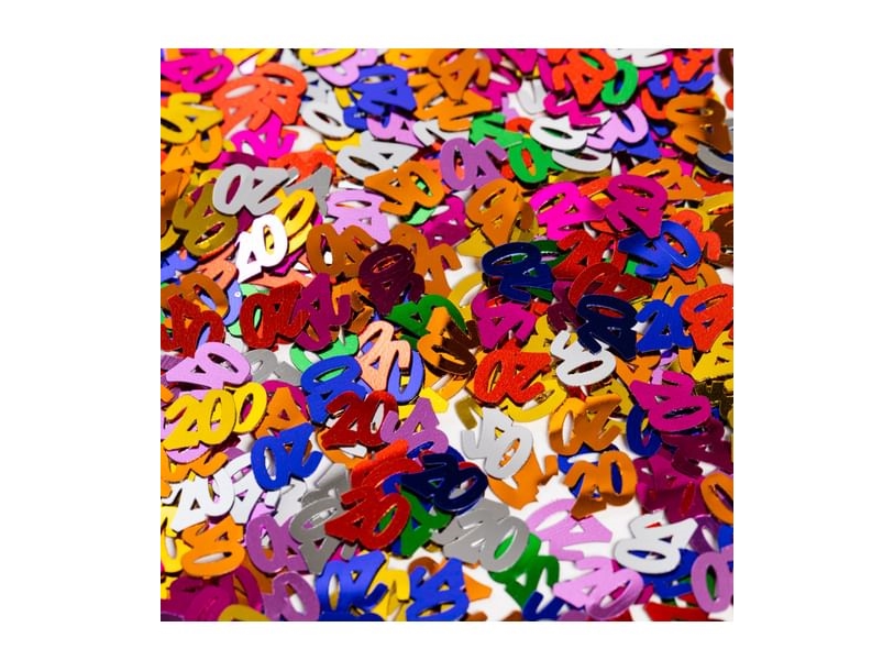 Bordkonfetti Tal Multifarvet Metallic - Tal 20