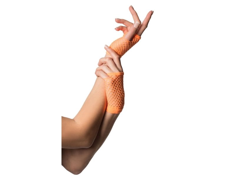 Neonorange Kurze Netzhandschuhe
