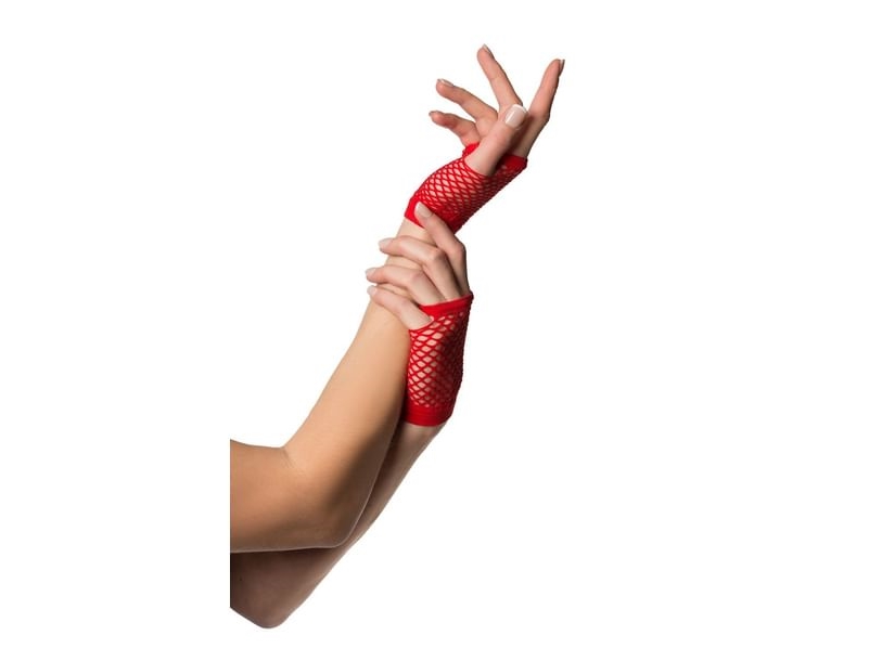 Rote Kurze Netzhandschuhe