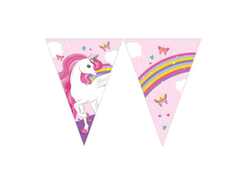 Globos - Paper Bunting Unicorn Rainbow Colors 3mtr.