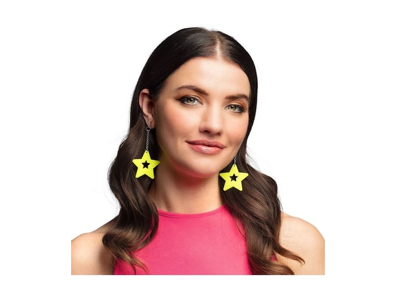 Örhängen med gul stjärna | Leksaker - Rollek - Kostym tillbehör | GameStuff