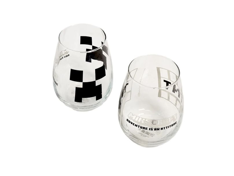Minecraft glas med sølv motiv
