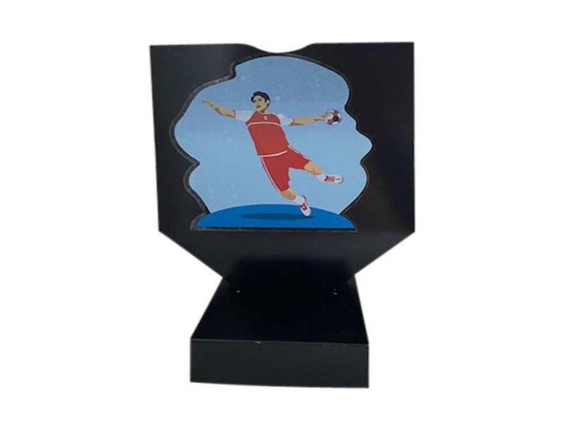 Handball-Liedschild Mit Junge, Schwarz