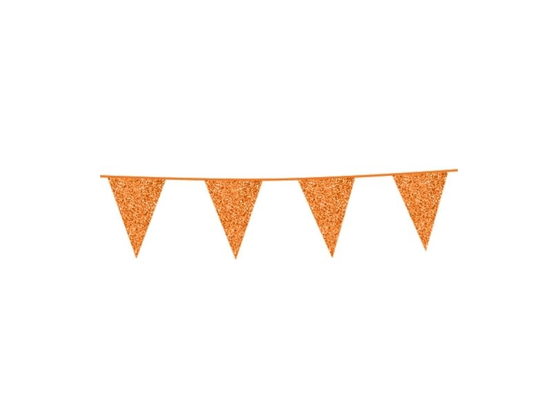 Orange Vimpelguirlande Med Glimmer
