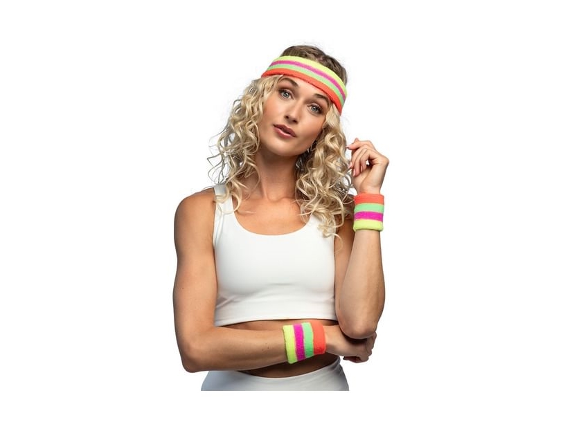 Neon regnbåge svettband set | Leksaker - Rollek - Kostym | GameStuff