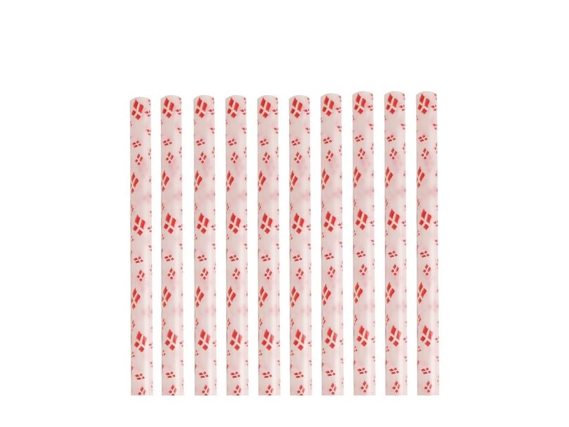 Sugerør med danske flag, 10 stk