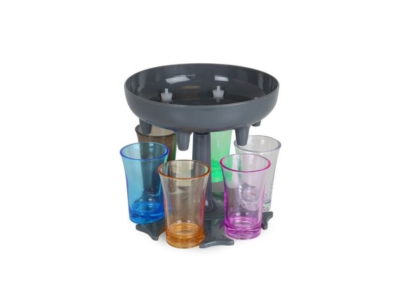 Shotdispenser med 6 glas