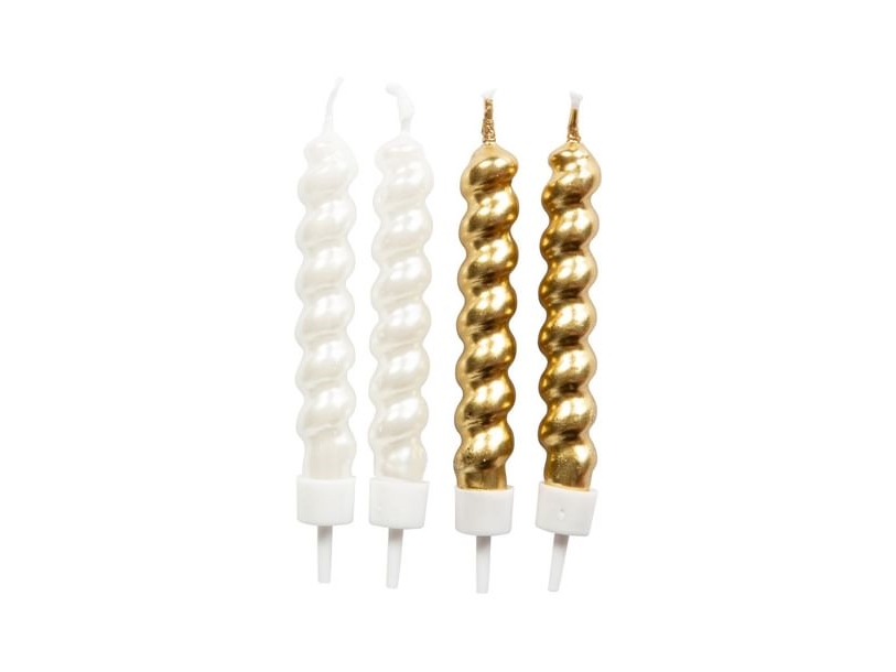 Gedrehte Lichterkette, Gold Und Weiß