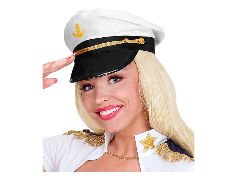 Weiße Kapitänsmütze