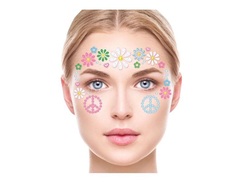 Gesicht Stein Hippie Blumen