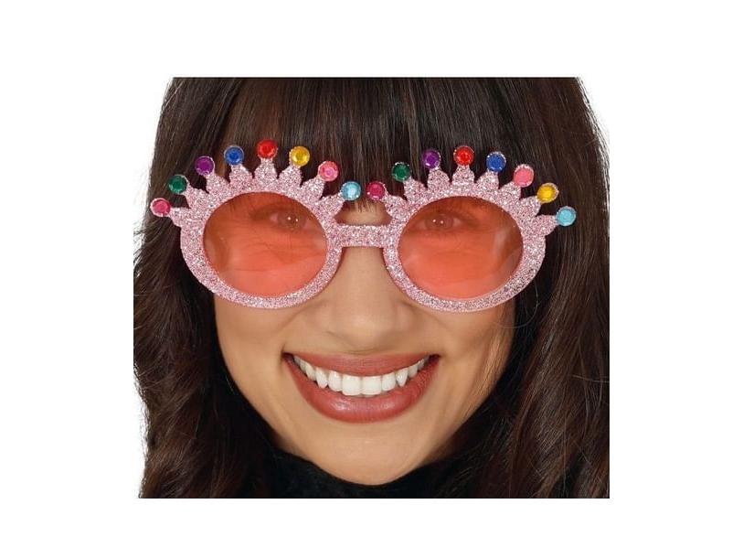 Rosa Glitzerbrille