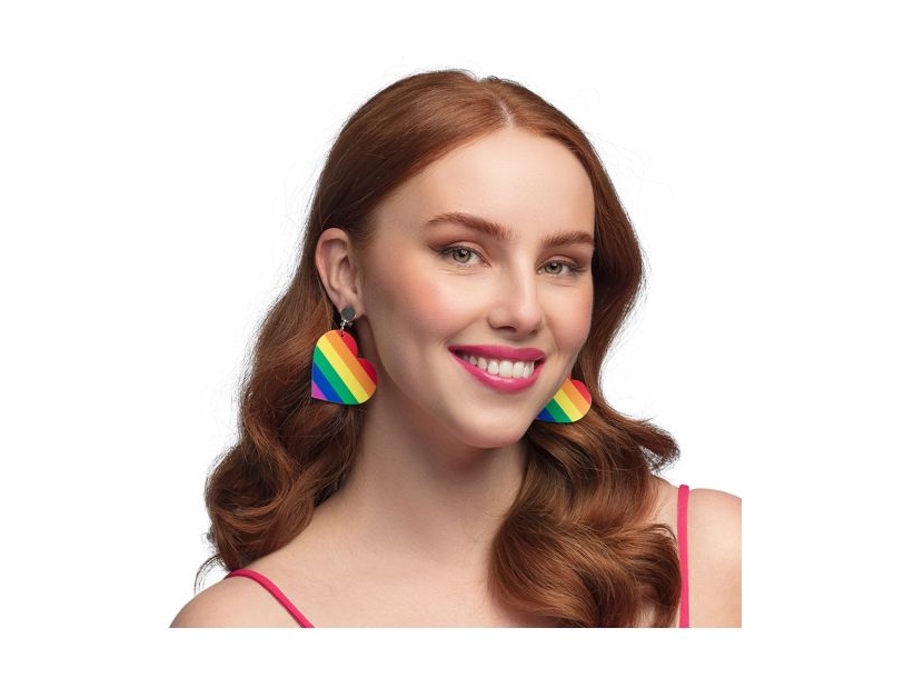 Regenbogenherz-Ohrringe