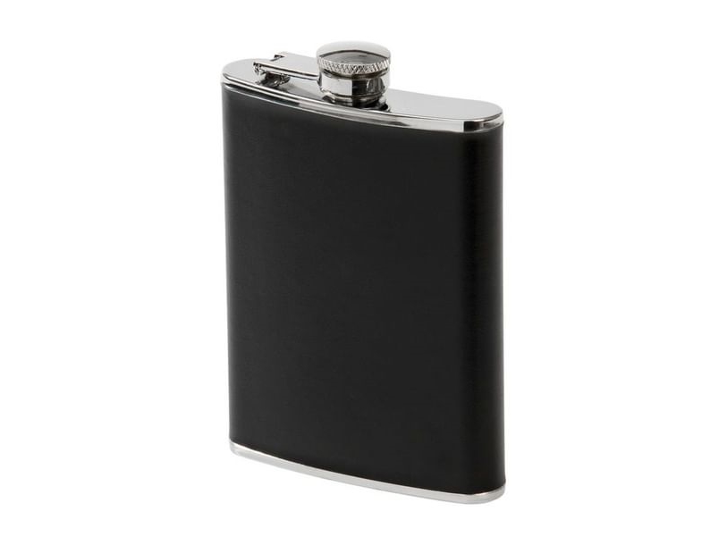 Taskuhallitsija, jossa on musta nahkainen ulkonäkö