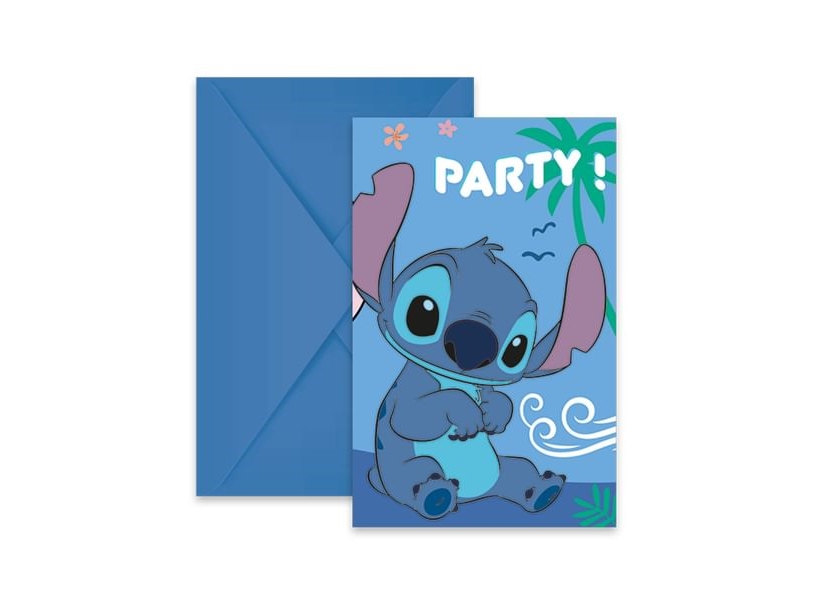 Stitch & Angel invitationer, 6 stk | Skola & Hobby - Festdekorera - Presentinslagning | GameStuff