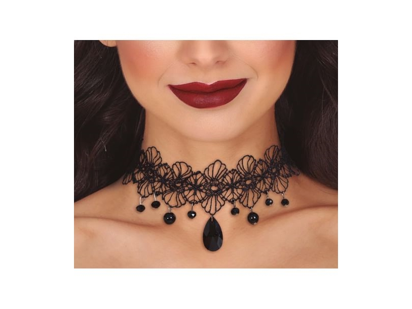 Halsband Mit Schwarzen Steinen