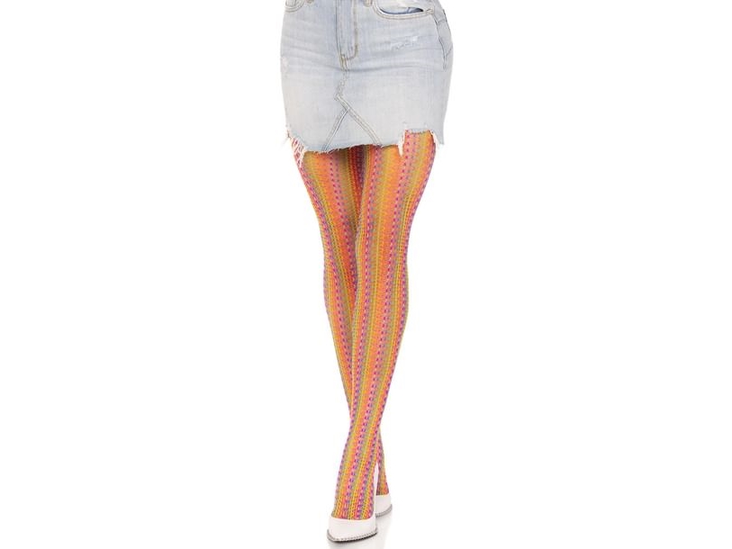 Regenbogen-Häkelstrumpfhose