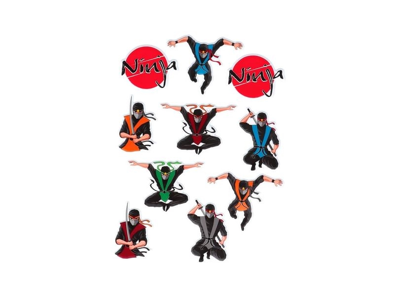 Ninja stickers, 4 ark | Skola & Hobby - Festdekorera - Klistermärken | GameStuff