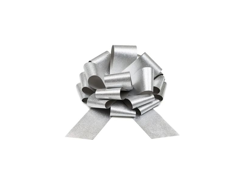 Silver glimmerrosett, 30 cm | Catering - Dukar & Servetter - Dukar | GameStuff