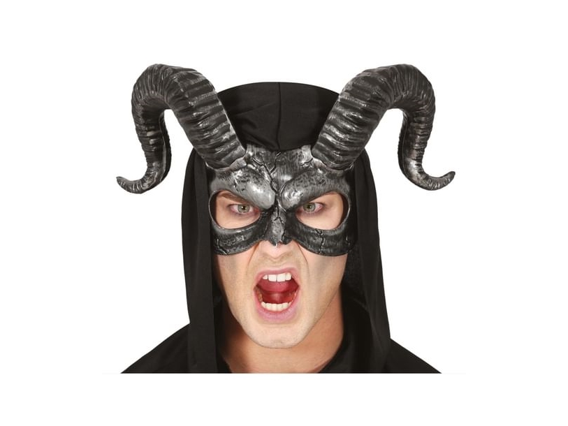Graue Maske Mit Hörnern