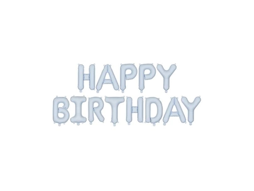 Hellblaue Happy Birthday Folienballons