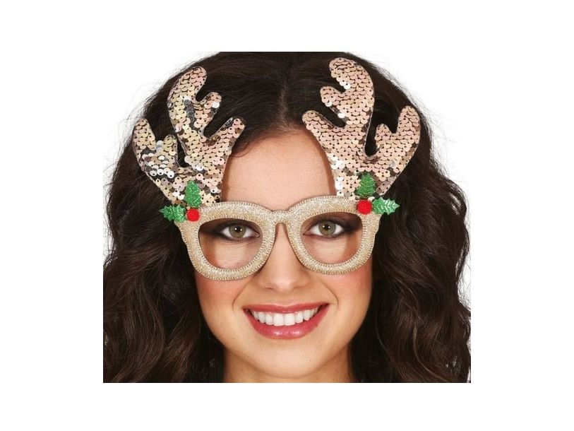 Brille Mit Paillettengeweih