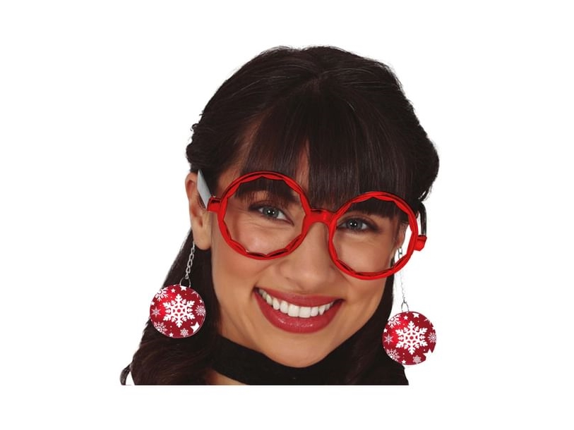 Brille Mit Weihnachtskugeln