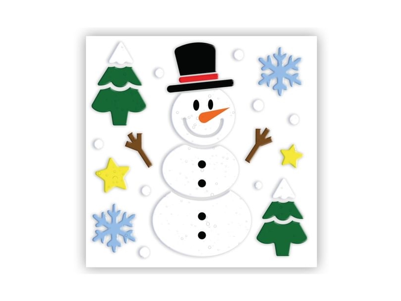 Schneemann Fensterdekoration