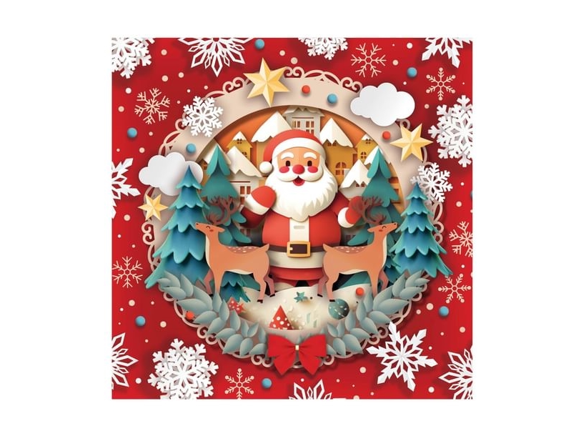 Weihnachtsservietten Mit Weihnachtsmann